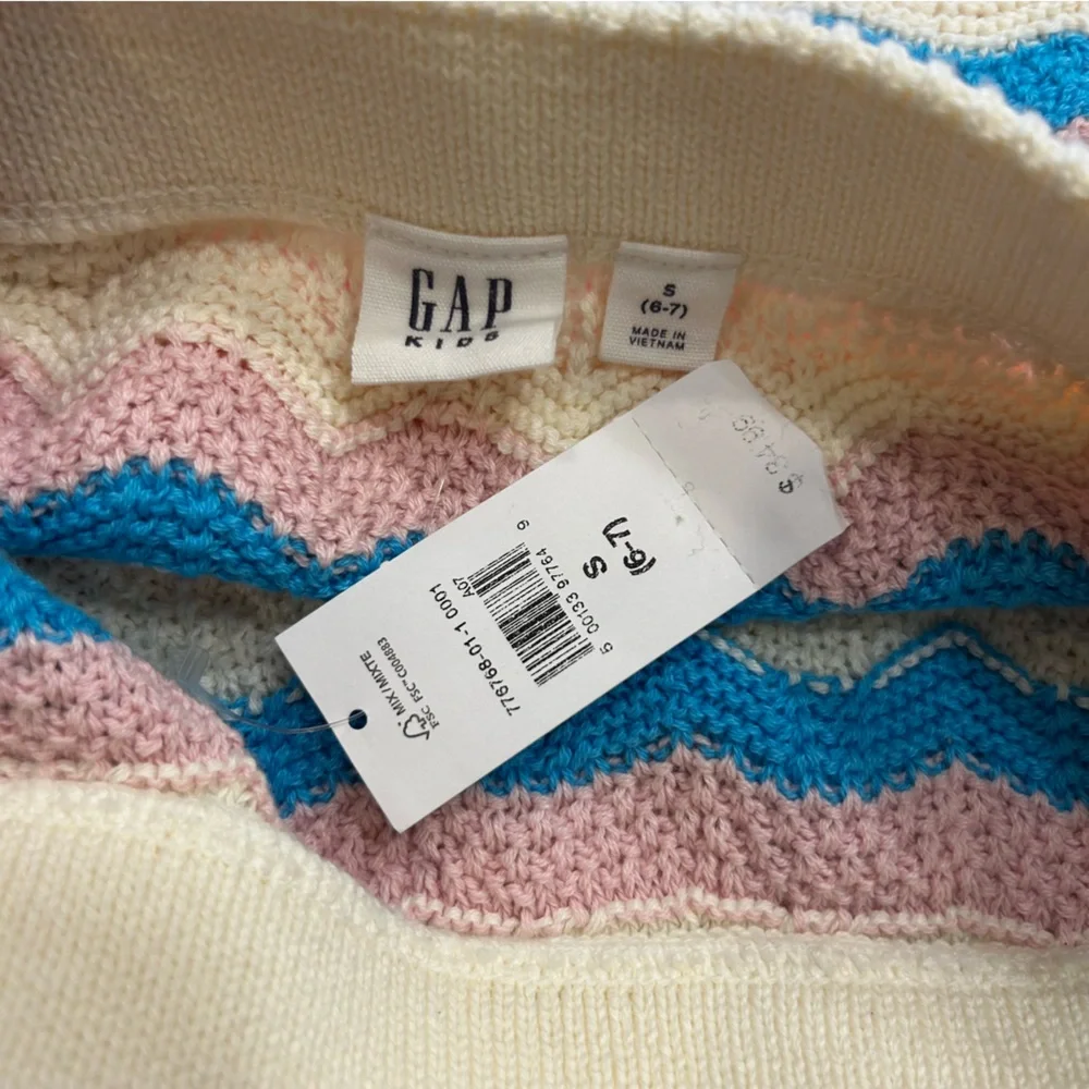 NWT Gap Kids 100% Cotton Crochet Style Striped Skirt Size Small (6-7)‎